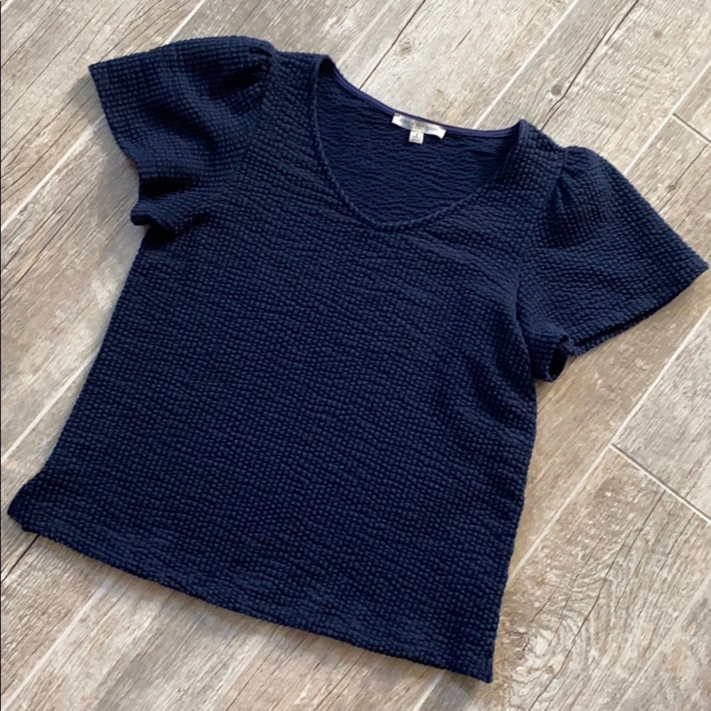 Green Envelope Pretty Deep Blue Puffy Sleeve Top